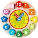 Skrtuan Wooden Shape Sorting Watch Toy with Number and Shape Educational Game Gift for Children Kids boy Girl