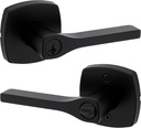 Kwikset Tripoli Lever Entry Door Handle with Lock and Key, Secure Keyed Reversible Lever Exterior, for Front Entrance and Bedrooms, Matte Black, Pick Resistant Smartkey Rekey Security and Microban
