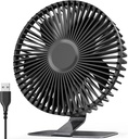 6 INCH USB Desk Fan with Upgraded Strong Airflow, 4 Speeds, Whisper Quiet Desktop Home Office Table Fan, 90°Tilt Adjustable for Better Cooling,4.9 feet Cord,Black