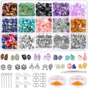 DoreenBow Irregular Chips Stone Beads for Jewelry Making ,Natural Gemstone Beads Kit with Earring Hooks for DIY Jewelry Necklace Bracelet Earring Making Supplies