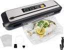FINENESS Vacuum Sealer Machine with 10pcs Vacuum Storage Bags, Vacuum Seal Dry Bags Food, Waterproof Freezer Storage Bags, Automatic Vacuum Sealer Machine Food Saver Bags, Small Kitchen Appliances, Kitchen Storage and Organisation