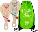 Wooden Paddle Ball Toy(Set of 2) with Green Carry Bag - Indoor Outdoor Toy: Fun and Classic Paddleball Game for Boys and Girls, Party Favor Toys Ages 4+
