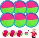OJYUDD Toss and Catch Ball Set,Beach Games for Kids with 6 Paddles 3 Balls,Sticky Ball Catch Game Outdoor Toys for Kids/Family Boys and Girls