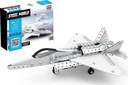 Steel World Assembled Short-Wing Fighter Toy Model Stainless Steel Building Block Set for Children and Adults
