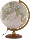 Tecnodidattica National Geographic Explorer Executive Globe | Illuminated | Base in beechwood, acrylic meridian |Political and physical map by National Geographic | Text in English | 30cm Diameter
