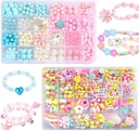 Bead Kits for Jewelry Making - Craft Beads for Kids Girls Jewelry Making Kits Colorful Acrylic Girls Bead Set Jewelry Crafting Set