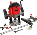 Excel 1/2 Electric Plunge Router Heavy Duty 1800W/230V ~ 50Hz with Variable Speed 22000RPM - Parallel Side-Fence - 2 x Guide Rods - Dust Extraction - 7 Speed presets - UK Plug