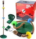B BRANTON Climbing Rope Ninja Line Accessories Durable Climbing Rope with Disc Swing Seat Ninja Training Equipment for Kids - Enhance Your Ninja Obstacle Course