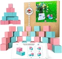YO!WOW Wooden Brain Teaser Puzzles for Kids Creative Stacking Block Sets Spatial Imagination Critical Logical Thinking Educational Toys for Age 3+