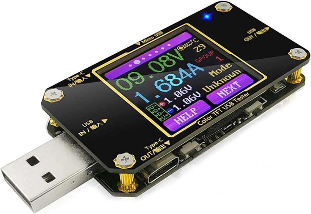 USB Power Meter Tester - Bluetooth Type-C Voltage Monitor