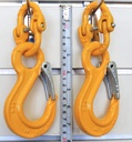 2X (Hammerlock + Eye Sling Hook) 7/8Mm WLL 2000Kg (Breaking 8000Kg) for Trailer Safety Chain Extend Connector Coupling Camper Link