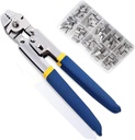 MTHKLO Wire Rope Crimping Swaging Tool ,Fishing Crimping Plier Cable Crimps up to 2.2Mm(2/32Inch) with 150Pcs 3 Size Aluminum Double Barrel Ferrule Crimping Loop Sleeve Kit