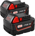 Geelink 2Pack 18V 6.0Ah Replacemet Lithium Ion Battery for Milwaukee XC Lithium M18 48-11-1850 48-11-1815 48-11-1852 48-11-1820 48-11-1828 48-11-1840 REDLITHIUM Cordless Power Tools Batteries