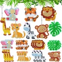 24 Pcs Diamond Painting Keychain 5D Diamond Painting Kits for Kids and Adult Paint with Diamonds by Numbers Full Drill Sea Animal Bird Butterfly Diamond Pendant Art Craft (Jungle Animal Style)