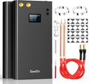 Spot Welder, Seesii 11000Mah Battery Spot Welder with LCD Screen Upgraded Enhanced 80 Gears Adjustable Portable Mini Spot Welder for Real 0.2Mm Sheets Welding with 2X5M Nickel Sheet & 4X4 Holders
