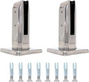 Set of 2 NUZAMAS 304 Stainless Steel Glass Panel Posts, Square, Swimming Pool Fence, Garden, Balcony Fencing Clamp, round Spigot Balustrade Post, Bracket, Floor Mounted