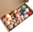Scizorito 36PCS Wooden Colorful Sorting Stacking Balance Stones, Lightweight Educational Preschool Learning Game, Natural Montessori Puzzle Set Toys for Children Over 3 Years Old