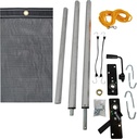 Buyers Products DTR7520 Manual Aluminum Tarp System, 7-1/2 FT X 20 FT Mesh Tarp, without Deflector, Dump Body Tarp Kit, Dump Trailer Accessories, Dump Body Accessories, Black