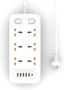 Surge Protection Power Board 20W PD Typc C Port,3 Meters Surge Protector with 6 Universal 10AC/3000W Outlet and 5 USB Ports for Home,Office,Travel,Computer Desktop & Charging Power Strip