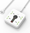 Power Board with USB C and USB A, 4 Universal Plugs Power Strip,1 Type C 20 W,1 QC 3.0 + 2Pcs 5V/2.1A USB Charging Ports, 10 Feet Cable 3000W/12A Surge Protector