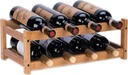 kework 8 Bottles Wine Rack, 2 Tier Nature Bamboo Wine Display Rack, Tabletop Wine Rack, Desktop Countertop Free Standing Wine Storage Shelf 8-Bottle