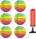 BestKid Ball Mini Basketball Set 6Pcs Inflatable Miniature Basketball Set with Included Pump and Needle Durable Rubber Material Ideal for Pool, Indoors, Parties