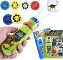 Yeelan 2PCS Dinosaur Projector Torch Projection Light Animal Torches lamp Flashlight Educational Learning Bedtime Night Light for Child Kids Infant (2 Themess, 48 Images, 2set, Dinosaur + Sea World)
