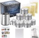 Howemon DIY Candle Making Kit Supplies, Arts and Craft Tools Including Pouring Pot, 50 Cotton Wicks, Candle Wicks Holder, Beeswax, Spoon and Candles tins Holiday Gifts