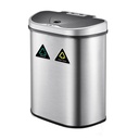Maxkon 70L Motion Sensor Bin Dual Bin Recycle Rubbish Bin Touchless Kitchen Waste Can Stainless Steel Sliver
