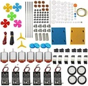 AOMAG DC Motors Kit for Kids, 6 Set 159pcs Mini Electric Hobby Motor Strong Magnetic with Plastic Gears, Shaft Propeller, Plastic Wheels for DIY STEM Engineering Toy Science Project