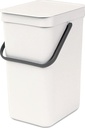 Brabantia 109942 Sort and Go Waste Bin, 16 Litre Capacity, White