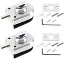 SING F LTD 2PCS Glass Door Lock 304 Stainless Steel Floor Latch Bolt Ground Lock Gate Latch for 10-12Mm Thickness Glass Door Bathroom Toilet Shop Company