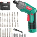 Electric Screwdriver, 6N·m Max Torque HYCHIKA Cordless Screwdriver 2000mAh 3.6V with 36 Accessories, LED Light and Rear Flashlight, Ratchet Wrench, Charging Adapter with USB Cable and Storage Box