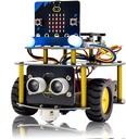 KEYESTUDIO BBC Micro:bit Robot Car Kit Work in Micro bit V1 V2 with Obstacle Avoidance, Light-tracing, Line-Tracking, Remote Control