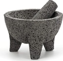 RSVP International (Guac-2) Authentic Mexican Molcajete, 8.5 x 5 , Natural Volcanic Stone