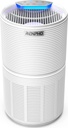 RENPHO Air Purifier for Home, 5-Stage Filtration, True HEPA and Activated Carbon Filter, Compact Quiet Air Cleaner, 3 Timers, Child Lock, Night Light, Removes 99.97% of Allergies Smoke Pollen Pet Dander