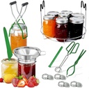Canning Kit,11pcs Canning Supplies starter kit Include Stainless Steel Steam Rack,Canning Funnel, Jar Lifter, Jar Wrench, Lid Lifter, Canning Tongs, Bubble Remover Tool for Mason Jars Canning Pot