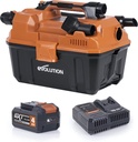 Evolution Power Tools R11VAC-Li Cordless Wet and Dry Vacuum Cleaner Dust Extractor with Powerful Motor, Blower Function - Includes 4Ah Battery,Cartridge and Foam Filters, Black/Orange,099-0001A