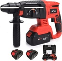 Flybiz 21V Cordless Hammer Drill, 4550 RPM Rechargeable Brushless Hammer, Hand Drill Hammer and Pick 3 Mode in 1, with 360° Rotating Handle, 2X 2000mAh Li-Ion Batteries, Carrying Case