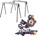 Evolution Power Tools Compact Folding Saw Horses (Pair) Supports up to 500KG with Evolution Power Tools 052-0001A R255SMS+, 255mm (230V)