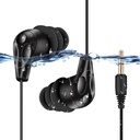 AGPTEK SE11 IPX8 Waterproof in-Ear Earphones, Coiled Swimming Earbuds with Stereo Audio Extension Cable, Black