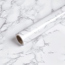 Caltero Marble Contact Paper 24 x 394 White Grey Marble Wallpaper Peel and Stick Glossy Marble Contact Paper Self Adhesive Contact Paper for Countertop Kitchen Cabinets Bathroom