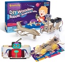 Giggleway DIY Wooden Robotic Science Kits, Model Car Kits for Kids, Hands on STEM Learning Projects, 3D Puzzles Building Kits for Kids Ages 8-12- Reptile Robot, Sweeping Robot, Air-Powered Car, Plane
