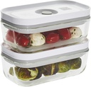 ZWILLING Fresh and Save Vacuum Sealer Airtight Food Storage Containers with Lids, Glass Food Storage Containers, Meal Prep Container, Dishwasher/ Freezer and Microwave Safe, 2-pc, Small