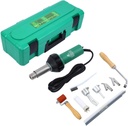 MuGuang 1600W Plastic Welder Welding Hot Air Gun with Speed Nozzles Roller Pe PVC Plastic Rod UK Plug with Carry Box