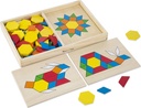 Melissa and Doug Pattern Blocks and Boards, Classic Toy With 120 Solid Wood Shapes and 5 Double-Sided Panels