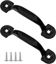 Xadnitu Garage Door Lift Handle,Black Gate Handles for Most Bottom Lift Handle Replacement, Heavy Duty Door Pull Handle for Garage Outdoor Closet, 2 Packs