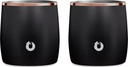 SNOWFOX Elegance Collection Insulated Stainless Steel Old Fashioned/Whiskey Glasses, Whiskey Rocks Glasses, Set of 2, Black/Gold