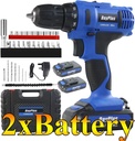 Cordless Drill Impact Driver 45Nm, 21V 2x1.5Ah Li-Ion Batteries Electric Bolt Screwdriver,Drill Driver, Fast Charger, 2900RPM Max Speed, 2 Speed, Forward and Reverse Setting, LED Light