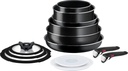 Tefal Ingenio Easy ON Pots and Pans Set, 13 Pieces, Stackable, Removable Handle, Space Saving, Non-Stick, Black, L1599243